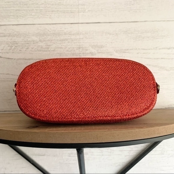 Alessia Red and Gold Bejeweled Closure Clutch Bag - Picture 7 of 12